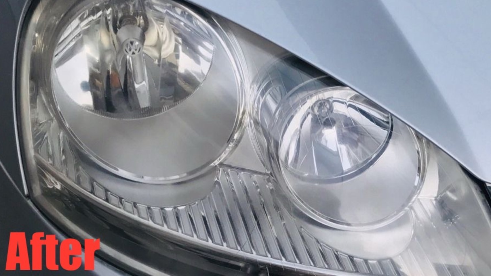 ヘッドライト研磨施工後に透明感が回復したヘッドライト